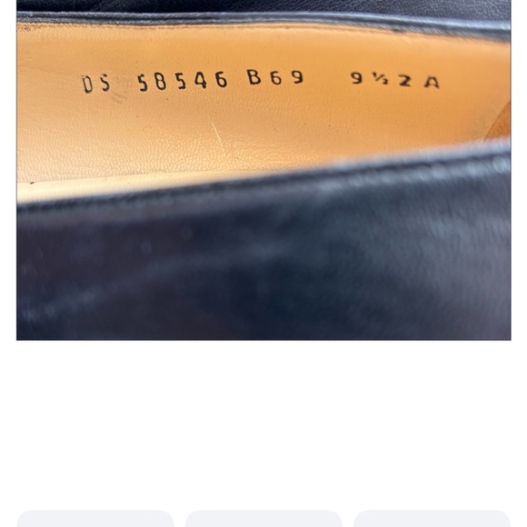 Vintage Salvatore Ferragamo Black Leather Heels Pumps Metallic heel 9 1/2 2A - Picture 6 of 13